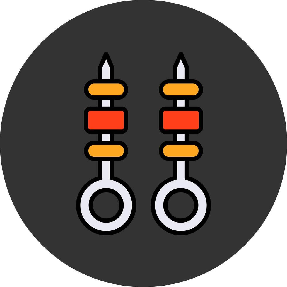 Skewer Flat Grey Circle Style Icon vector