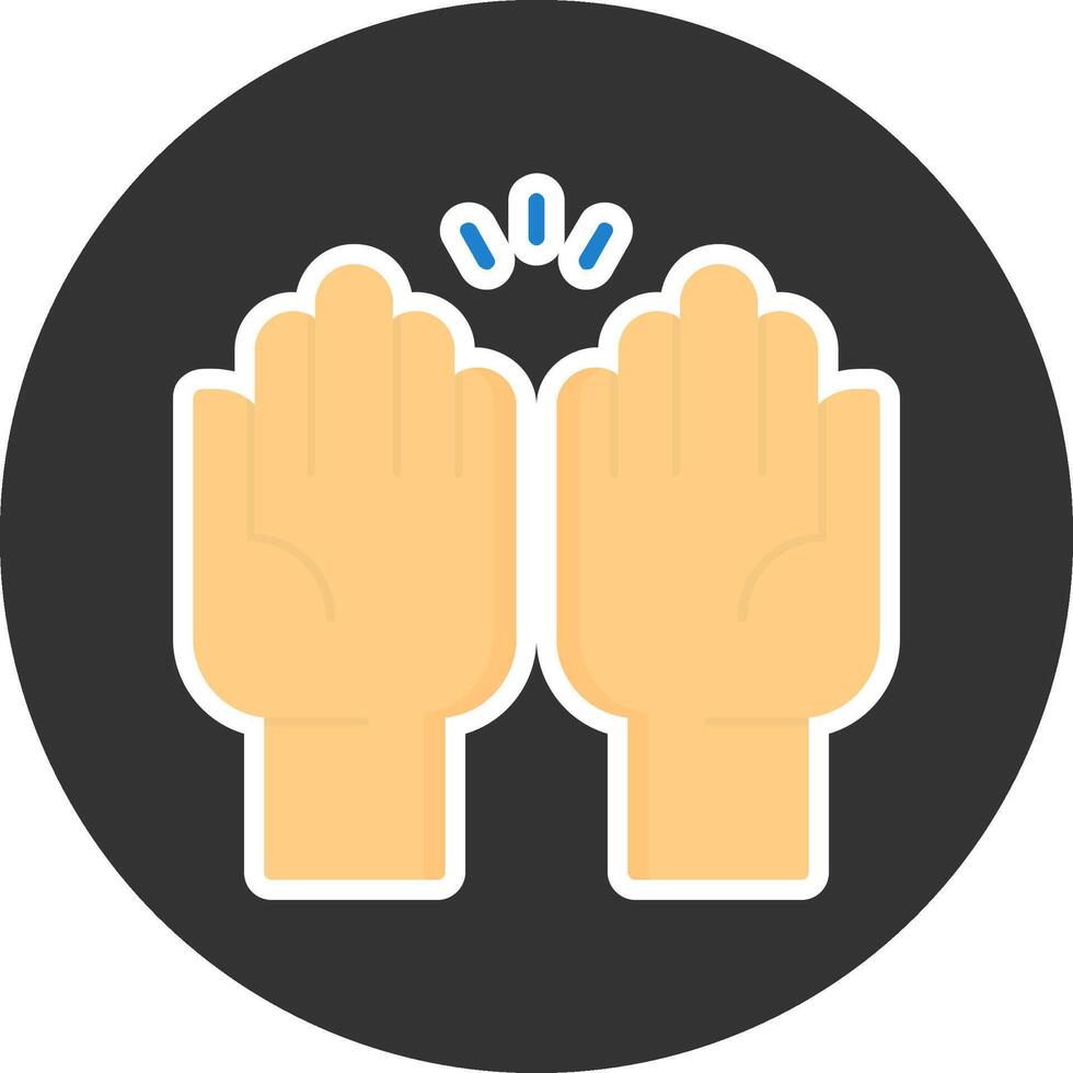 Hands Flat Grey Circle Style Icon vector