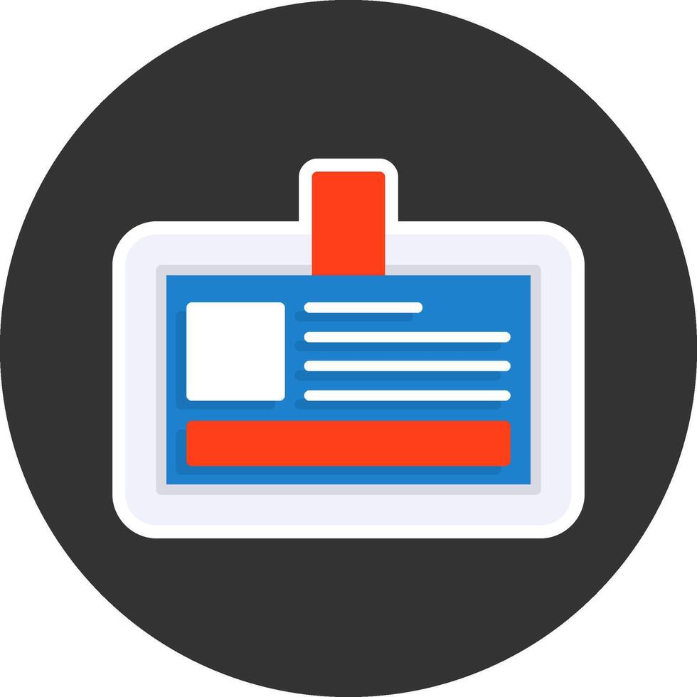 Identification card Flat Grey Circle Style Icon vector