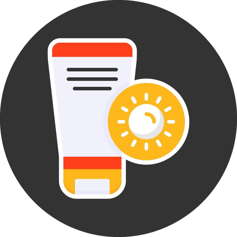 Sun block Flat Grey Circle Style Icon vector