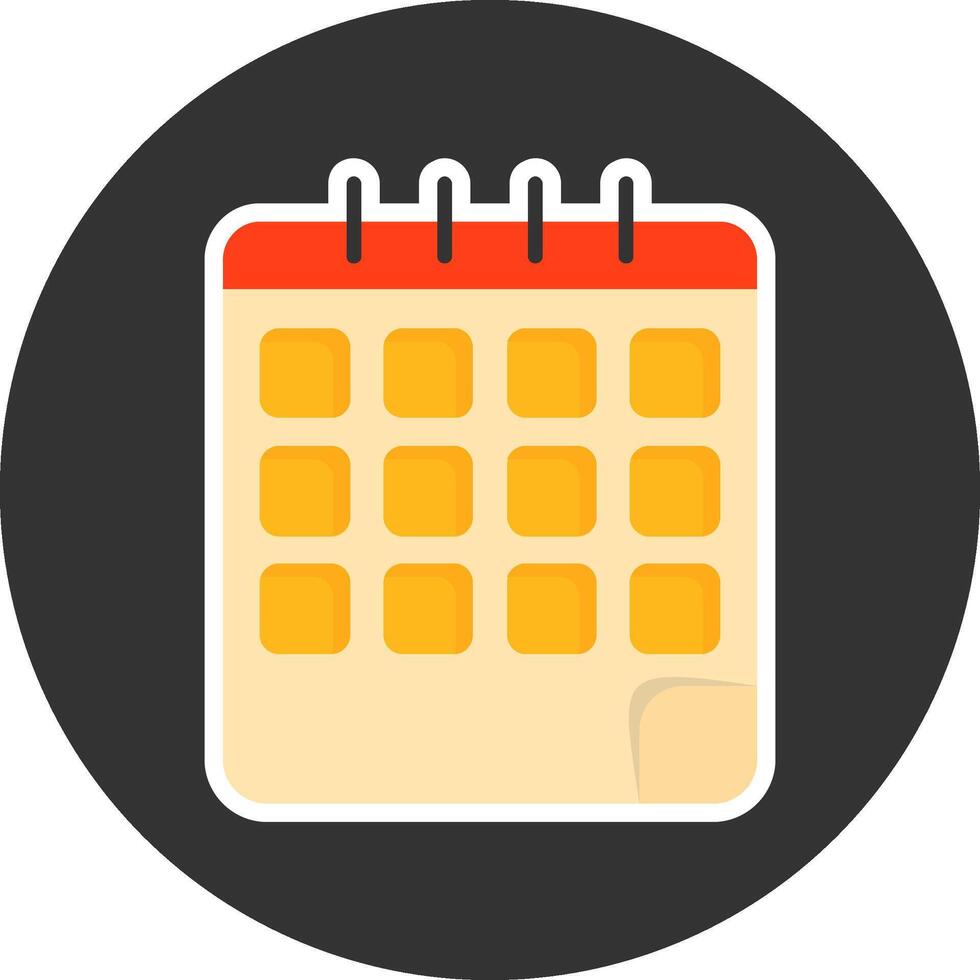 Calendar Flat Grey Circle Style Icon vector