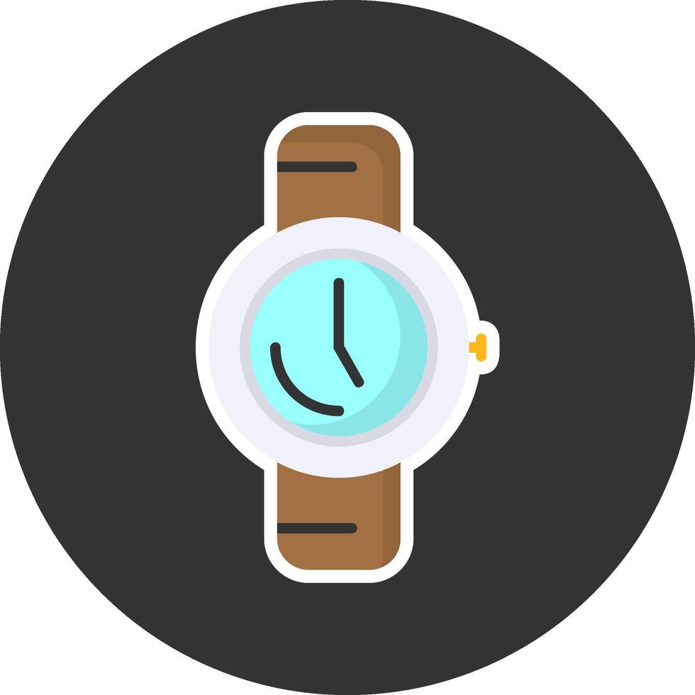 Watch Flat Grey Circle Style Icon vector