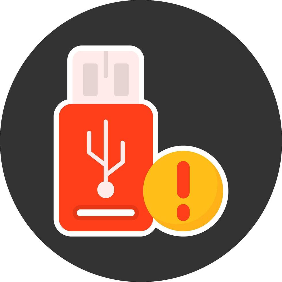 USB Flat Grey Circle Style Icon vector