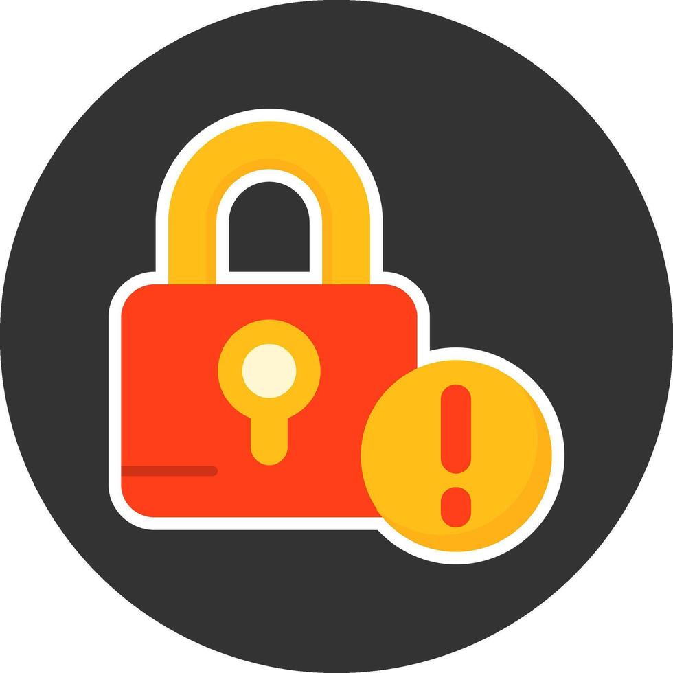 Lock Flat Grey Circle Style Icon vector