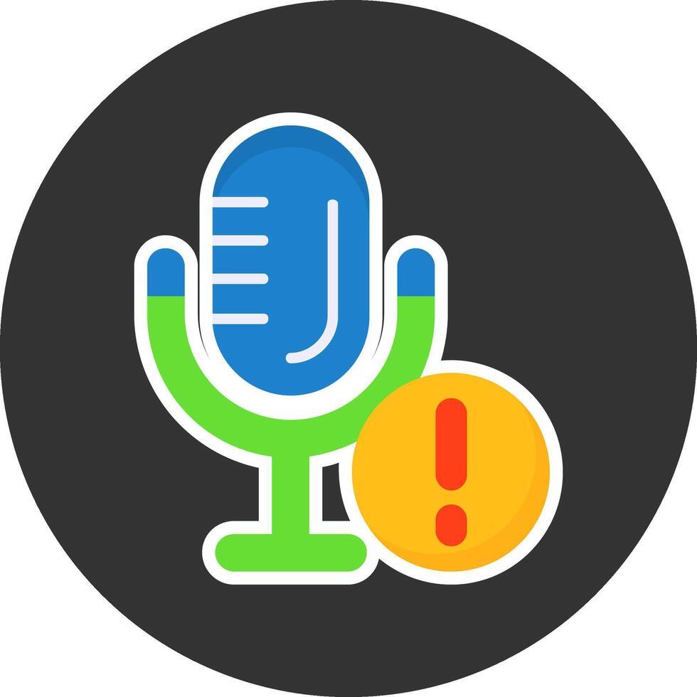 Microphone Flat Grey Circle Style Icon vector