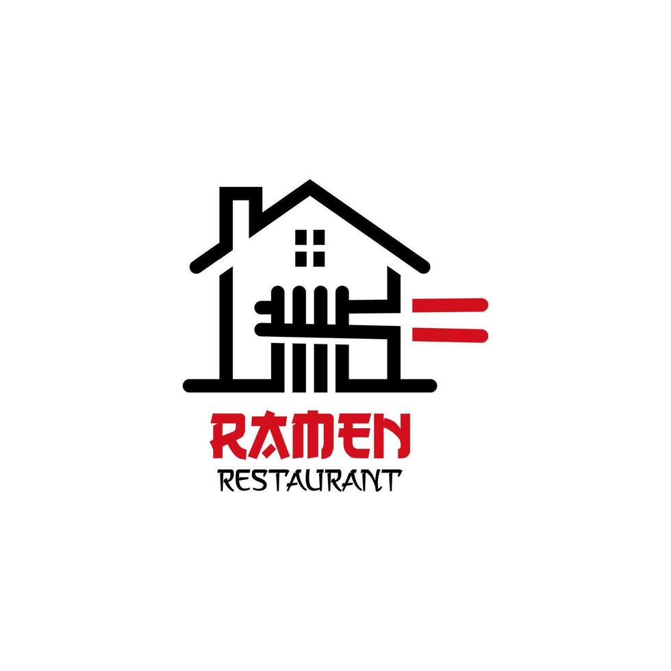 Ramen restaurant house logo. Suitable for noodle food business brands. vector