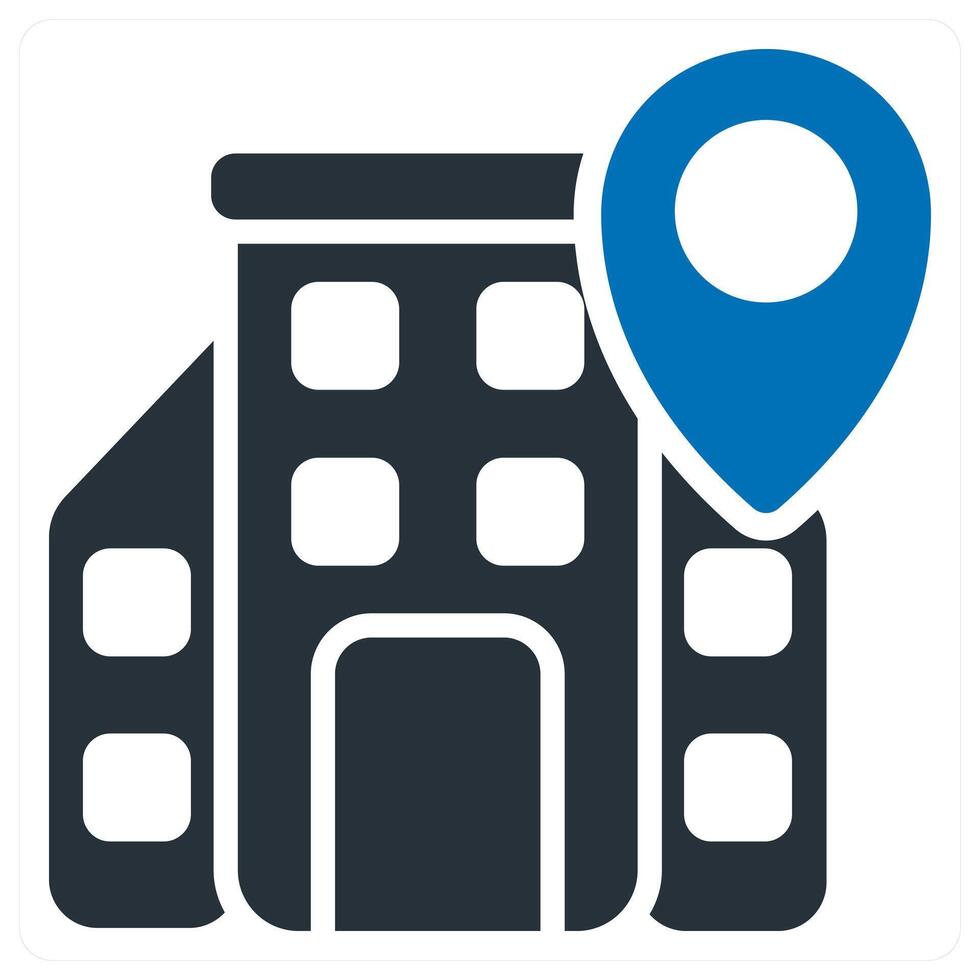 Office Location and building icon concept vector