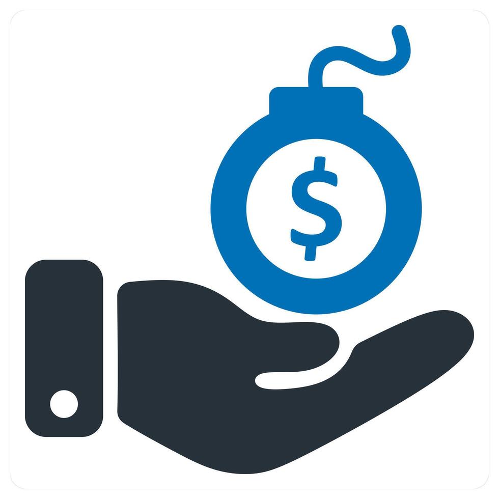 Debt and owe icon concept vector