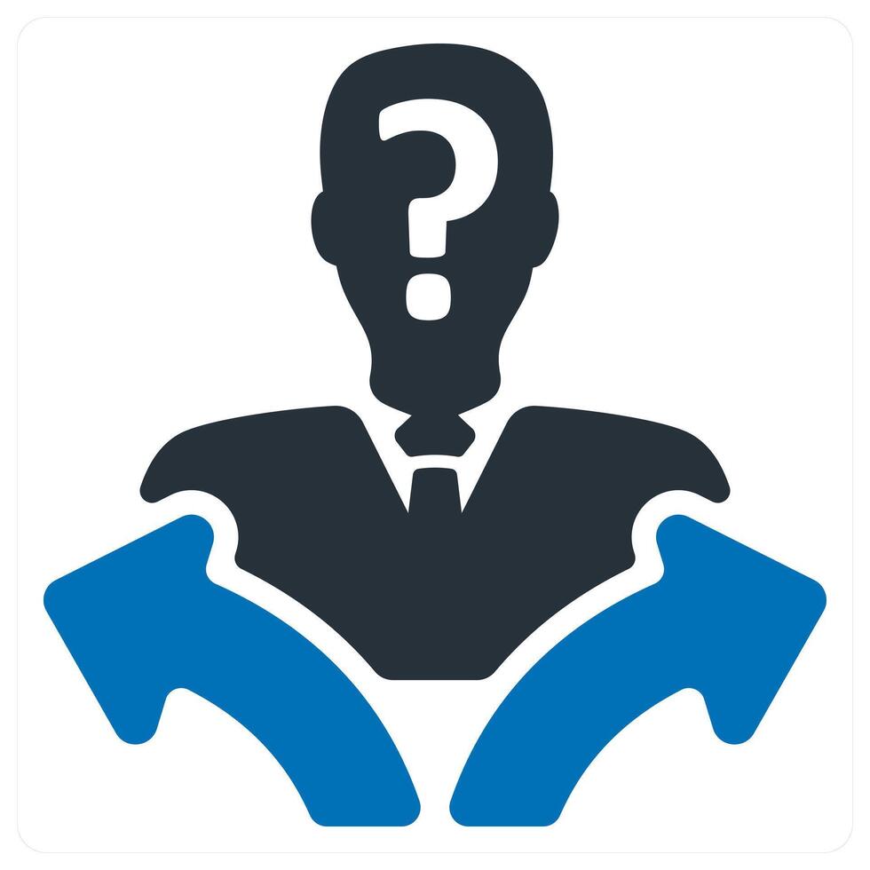 Confusion In Decision Making icon concept vector