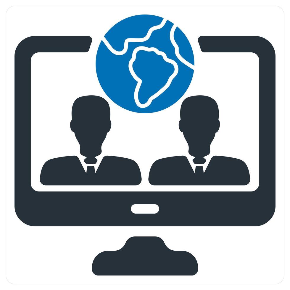 Virtual Team and digital icon concept vector