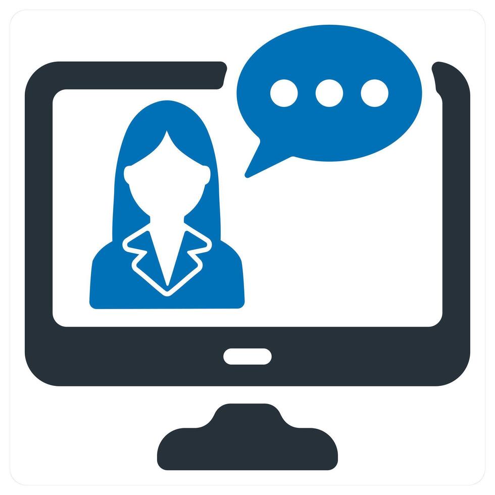 Online Consultation and virtual icon concept vector