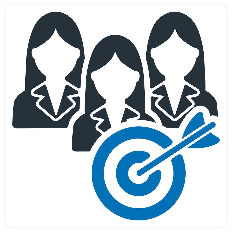 Teamwork Goal and collaboration icon concept vector