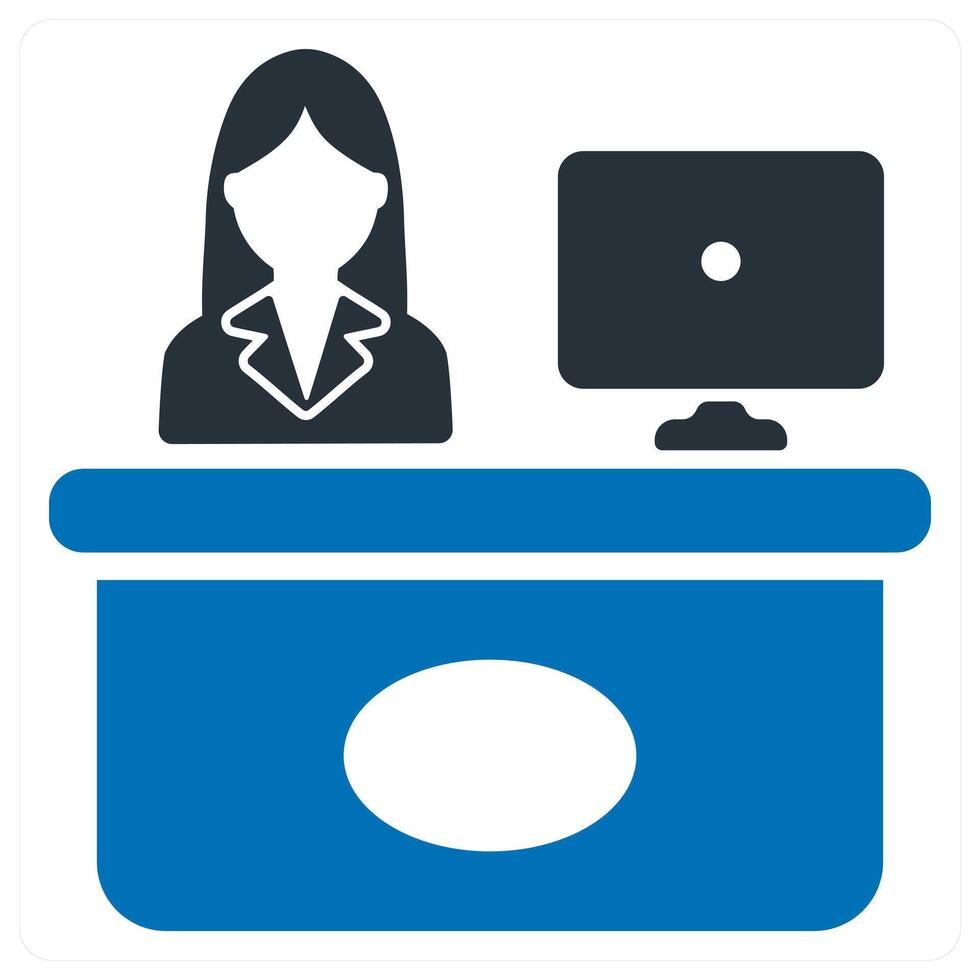 Reception and desk icon concept vector