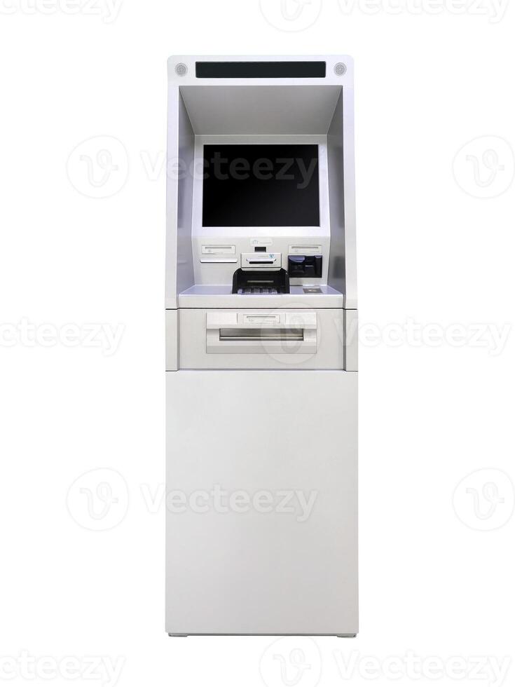A blank black screen ATM for text input. photo