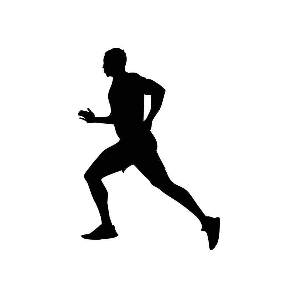 Black color running man silhouette vector