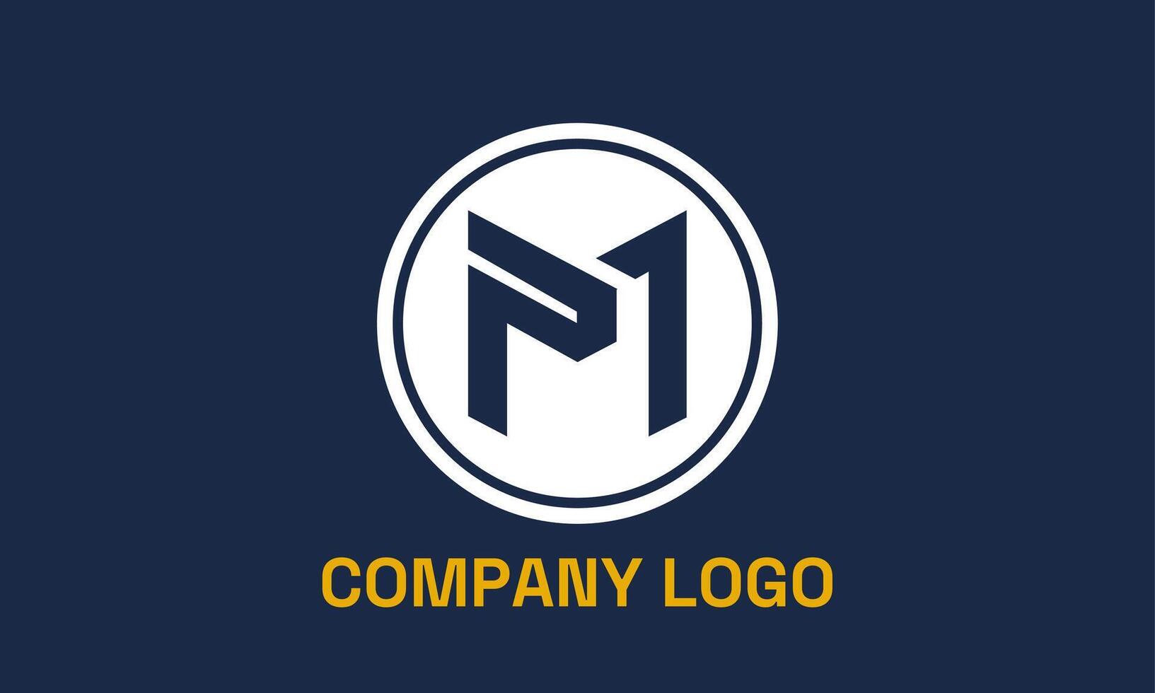 M 1 in the circle Elegant and creative Logo for your Business vector