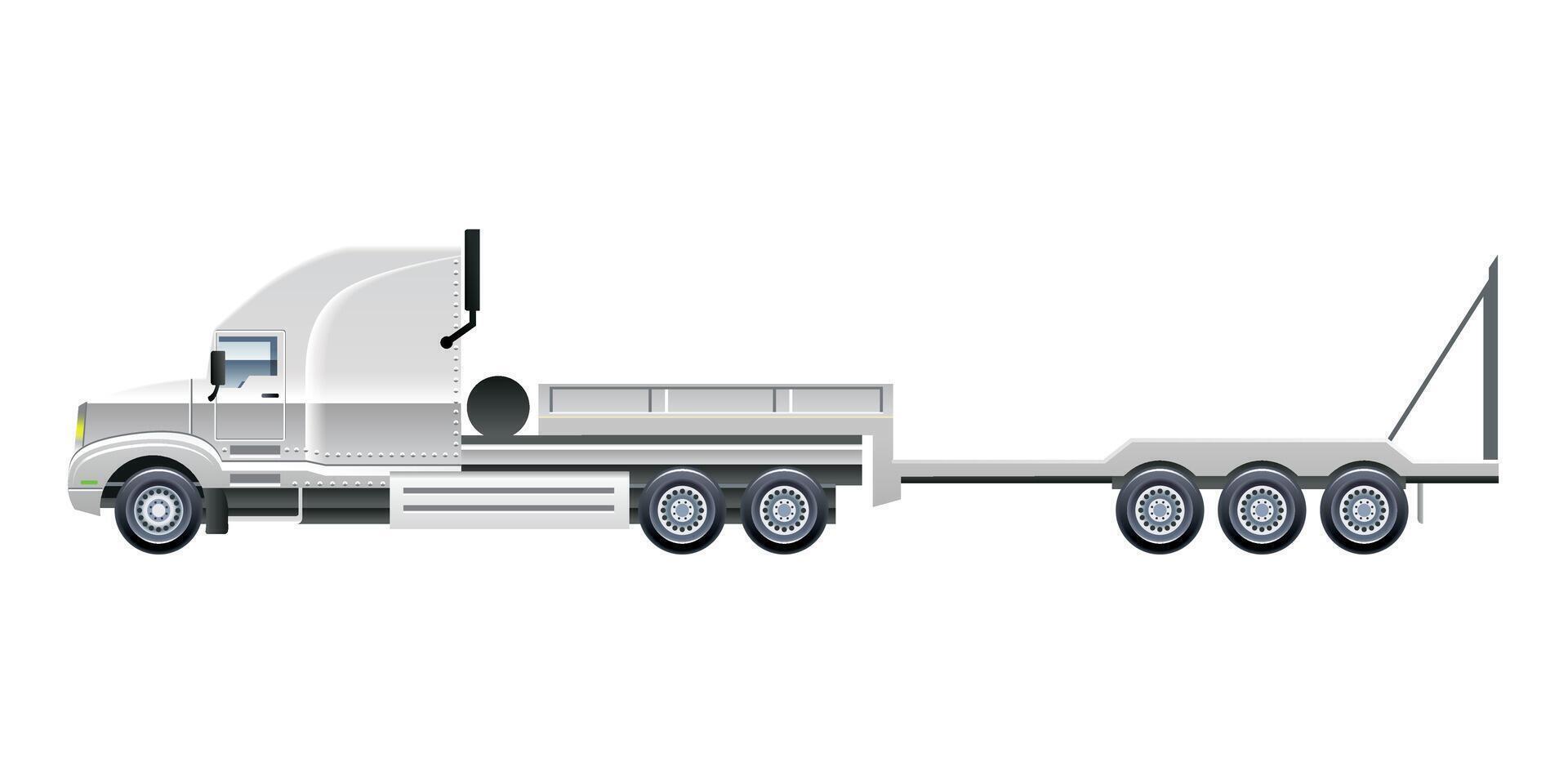 semi trailer low loader truck heavy industries Illustration vector