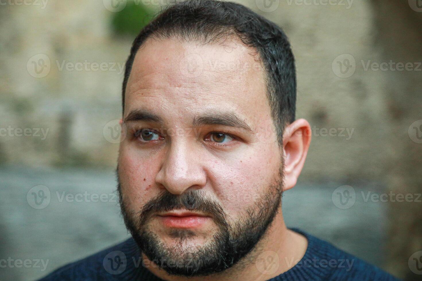 Embarassed Gaze Of A Nervous Man photo