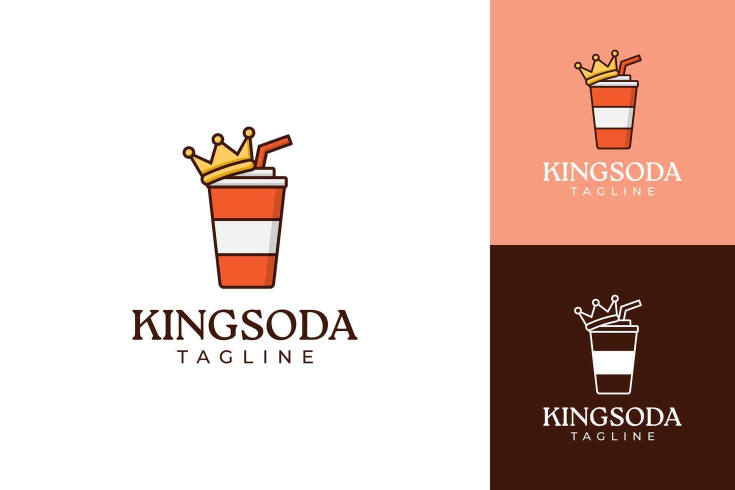 Soda logo icon cartoon with a crown on top of it vector