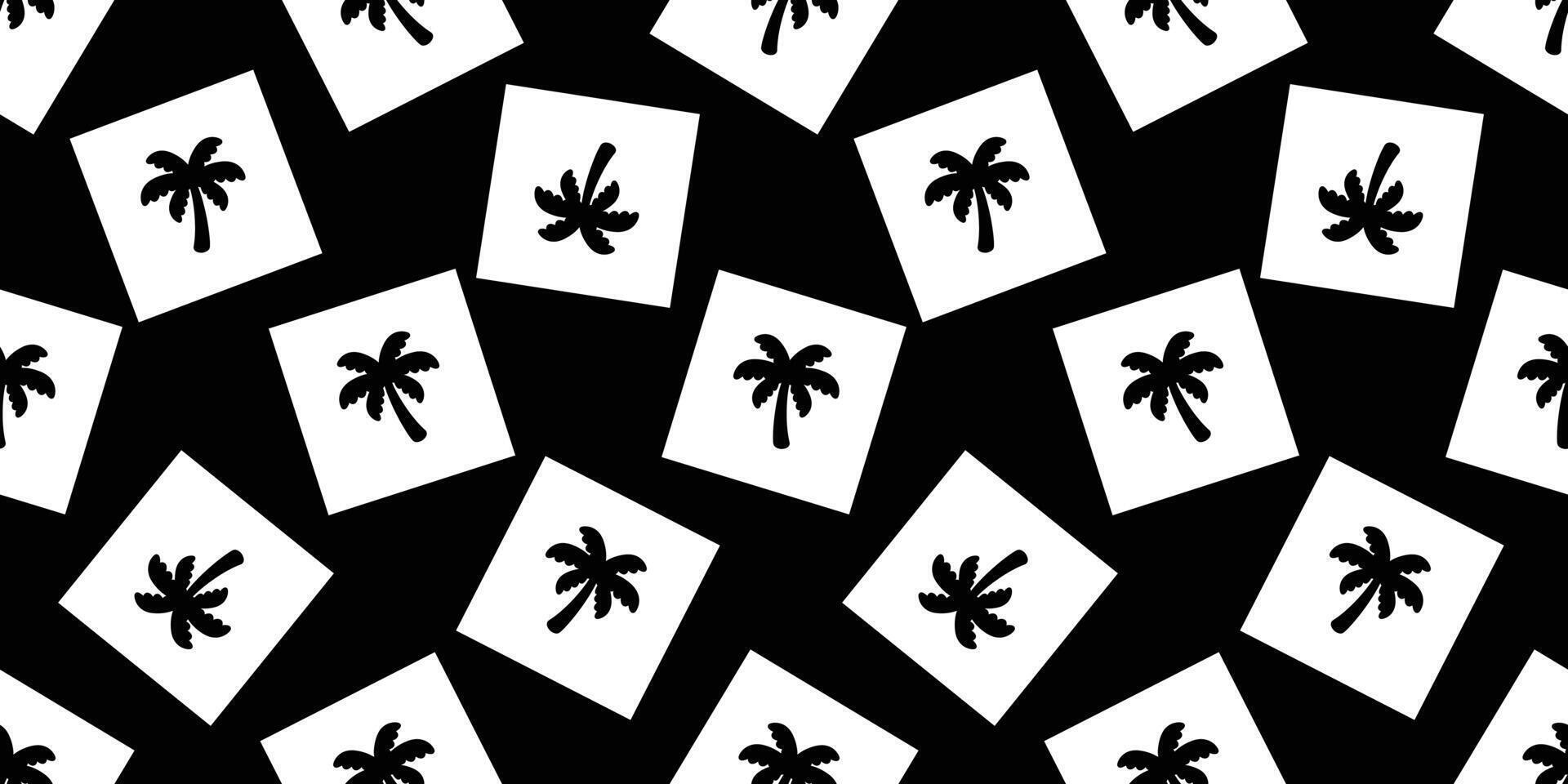 palm tree seamless pattern coconut tree checked gift wrapping paper scarf isolated island tropical tile background repeat wallpaper cartoon beach ocean summer doodle illustration design vector
