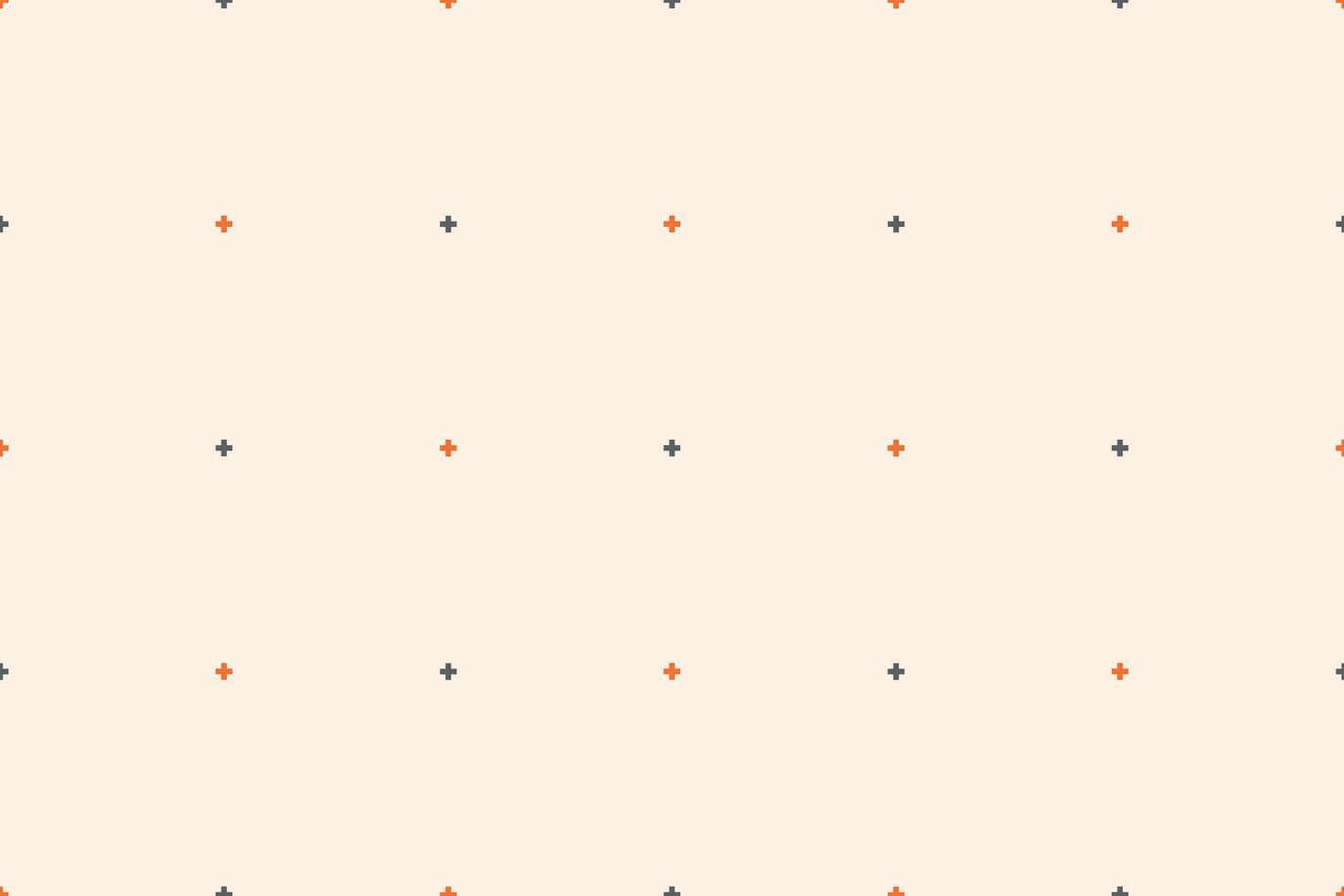 Brown cream color background pixel ethnic pattern fabric pattern decoration cross stitch design. vector