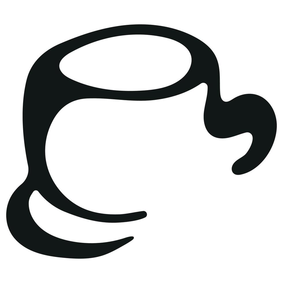 logo print of a round cup for a variety of drinks drawn with an original outline vector