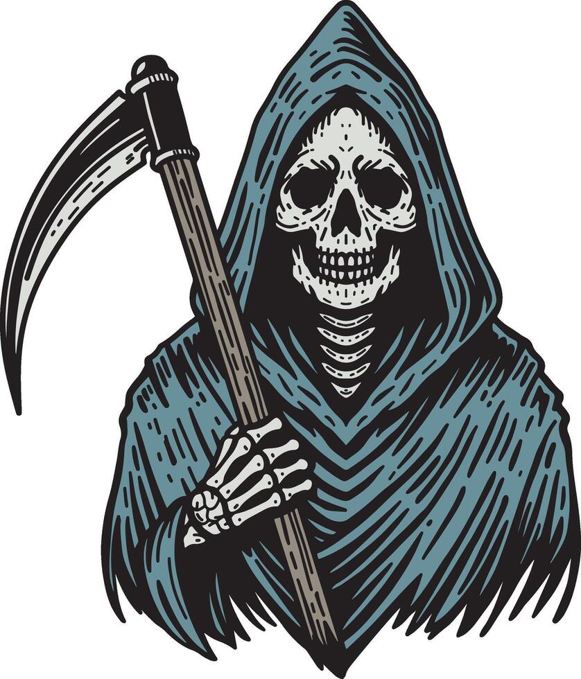 Grim reaper with sickle design art vector