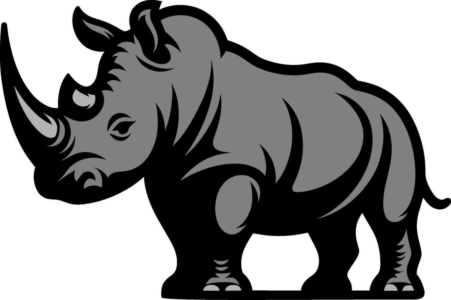 Stylized Rhino Silhouette Art vector