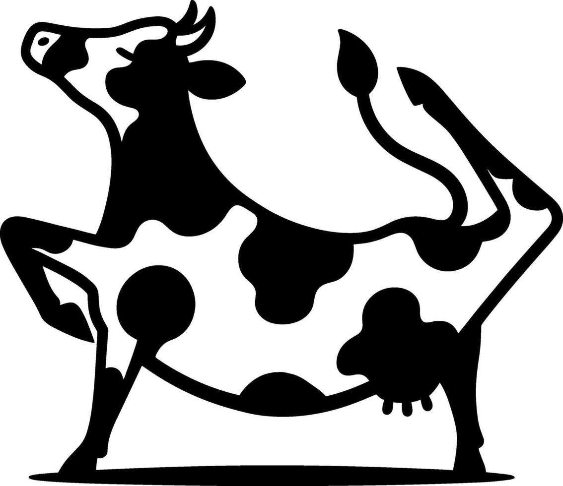 Dancing Cow Silhouette Illustration vector