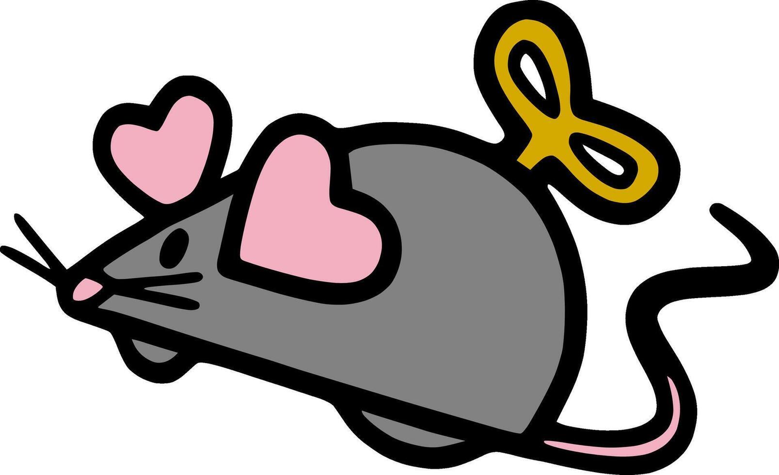 Mouse Toy with Heart-Shaped Ears vector