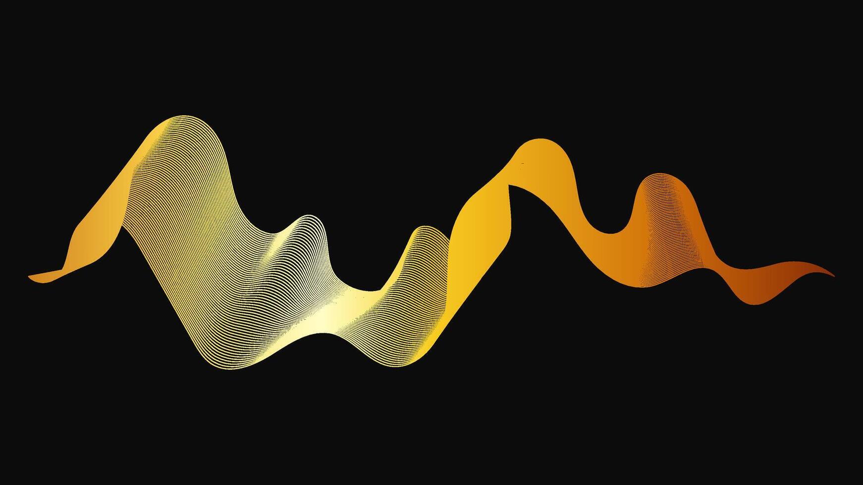 Abstract backdrop with luxury golden waves vector