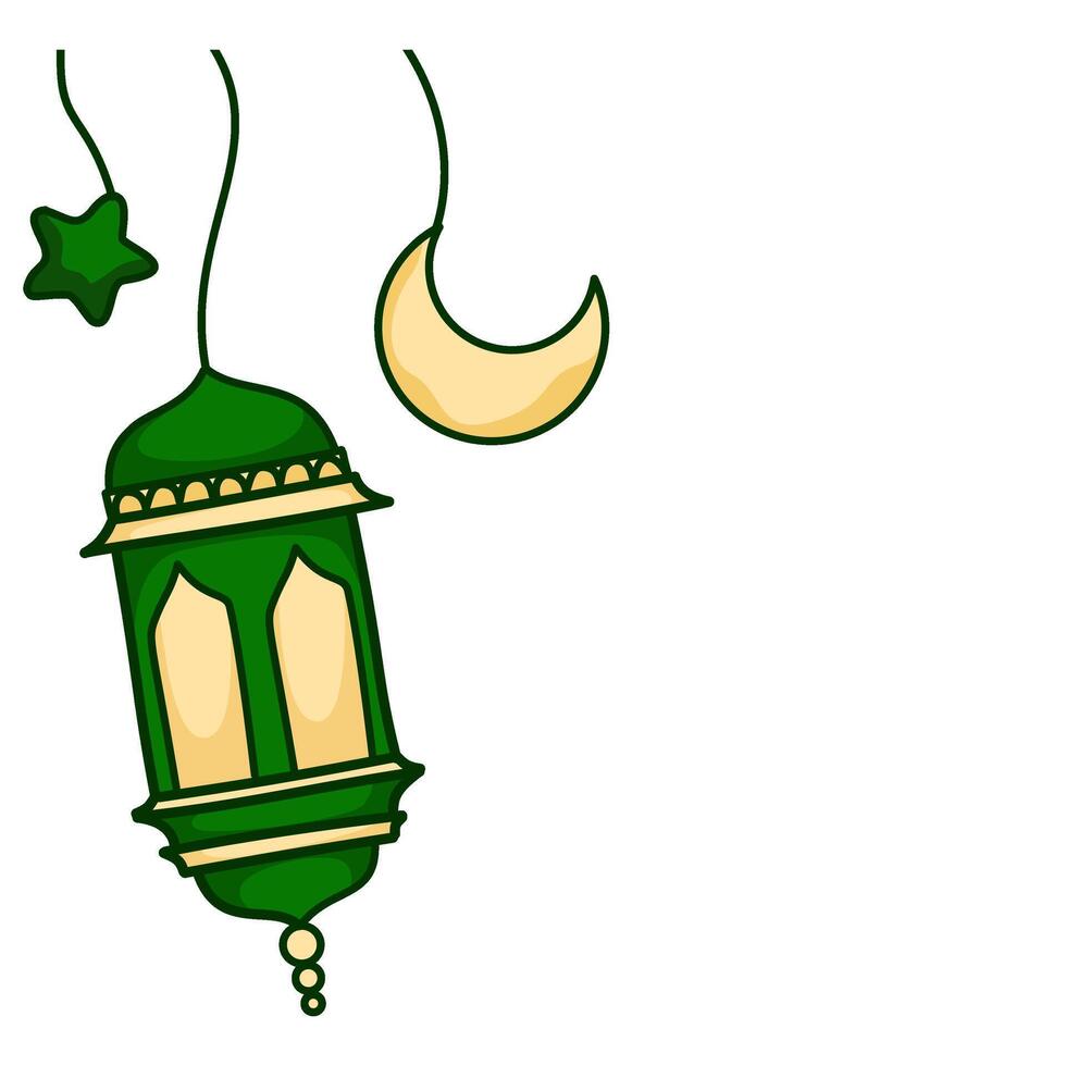 Ramadan Kareem's typical Arabian eastern lantern flower arrangement. vector
