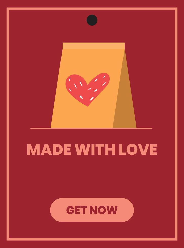 Design made with love pink color vector