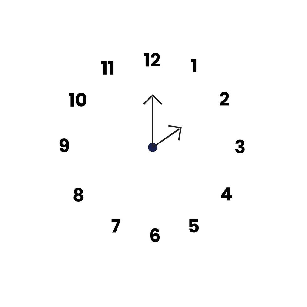 Design clock no frame just number with blank background vector