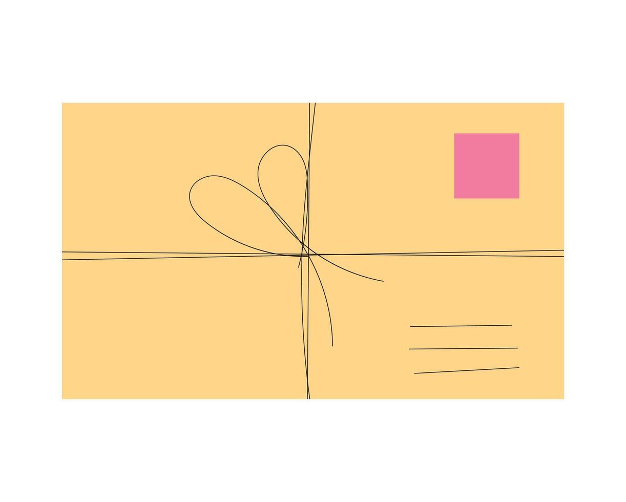 Illustration envelope or gift with rope unique design blank background vector