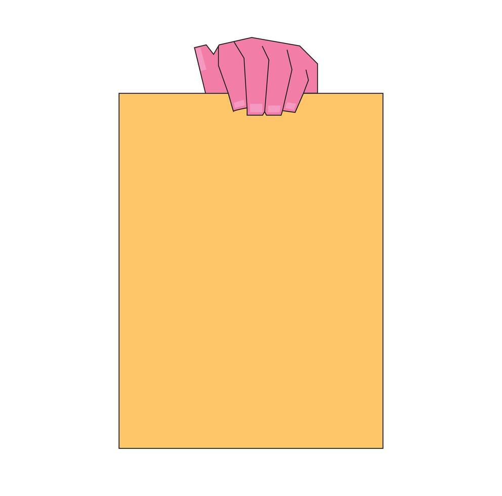Illustration hand holding paper retro unique design with blank background vector