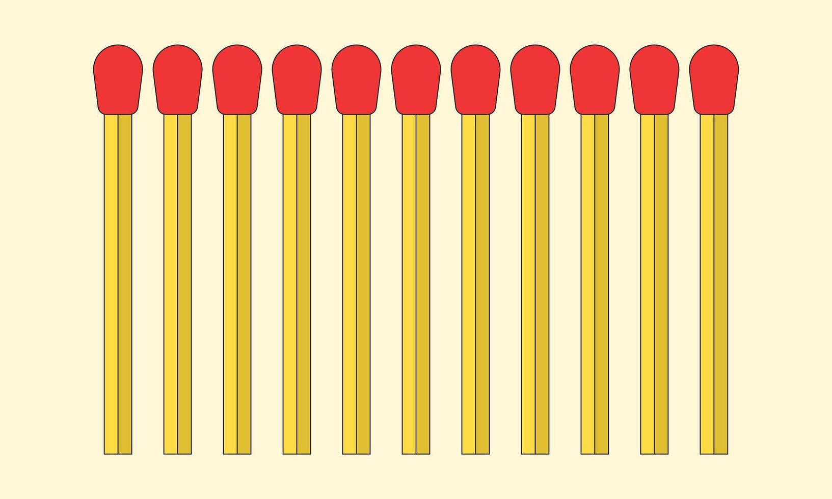 Illustration matchstick unique design retro with outline and blank background vector