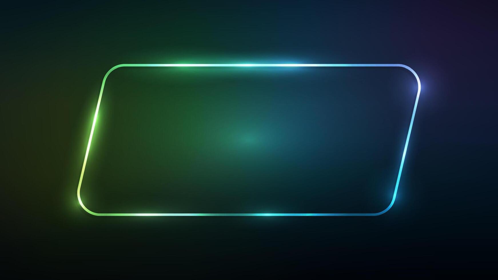 Neon rounded parallelogram frame vector