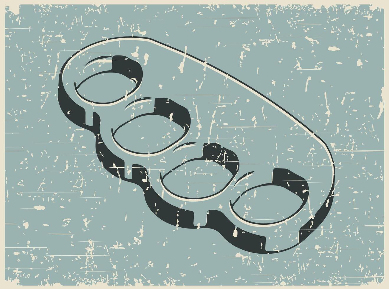Brass knuckles retro poster vector
