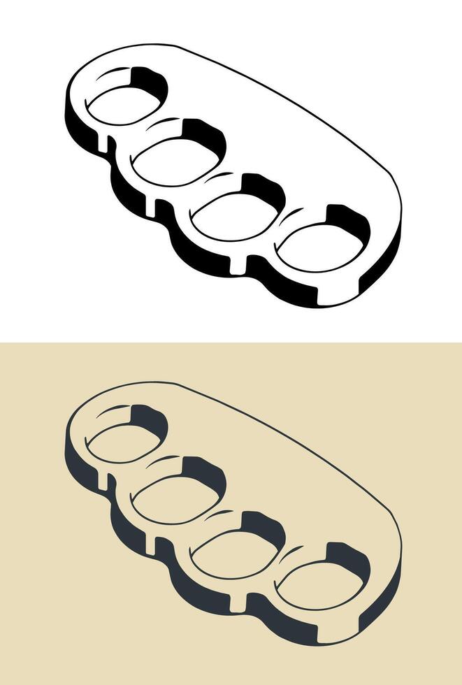 Brass knuckles illustrations vector
