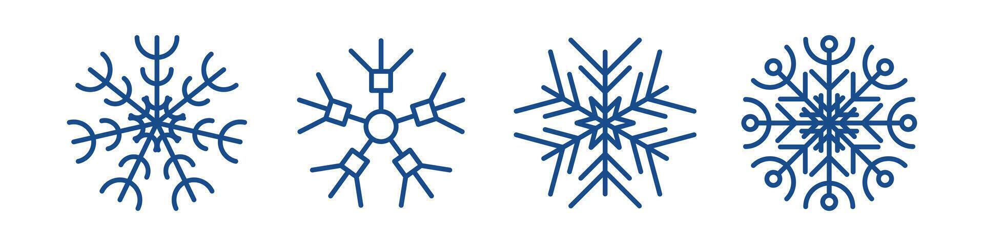 Snowflakes winter collection vector