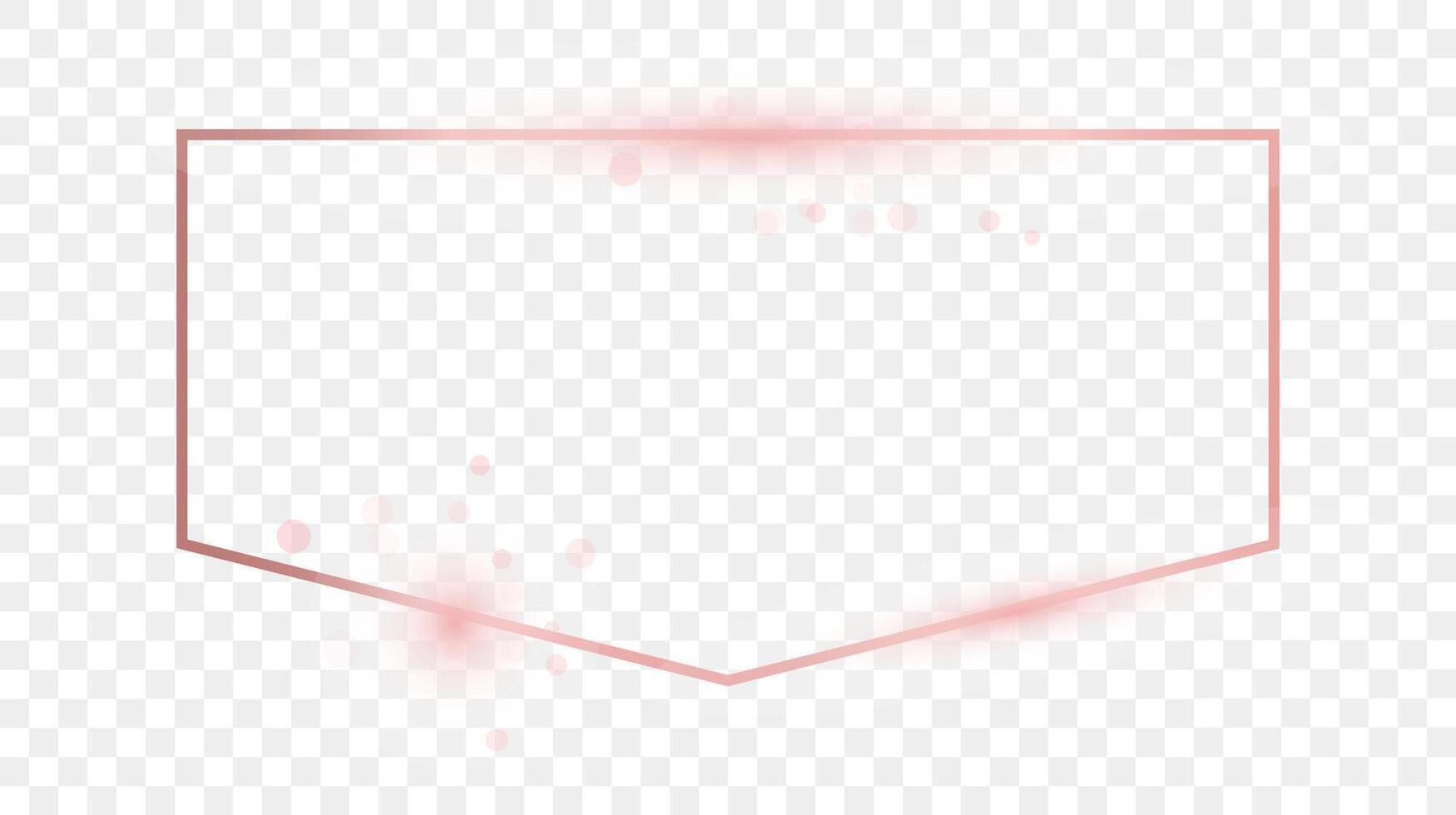 Rose gold glowing frame vector