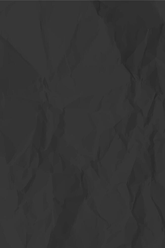 Black clean crumpled paper vector