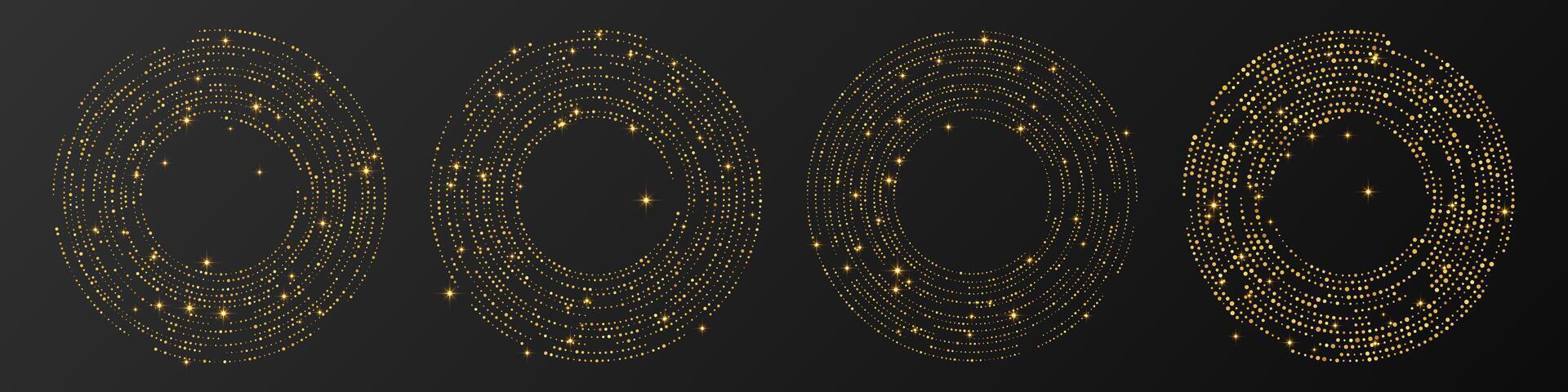 Abstract gold glowing halftone dotted background vector