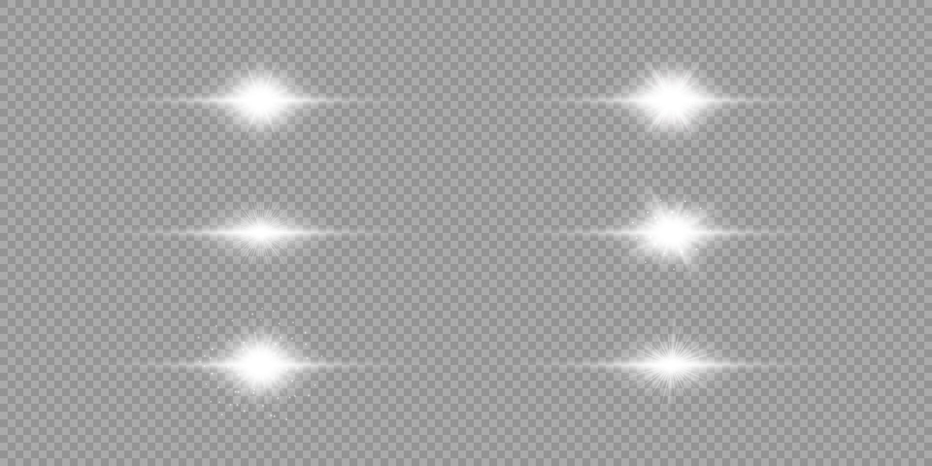White horizontal light effect of lens flares vector