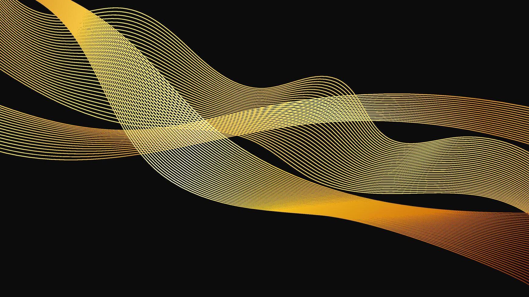 Abstract backdrop with luxury golden waves vector