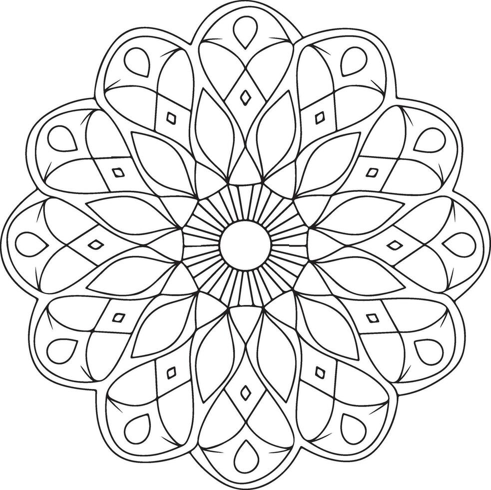 Abstract Black and White Mandala Design vector