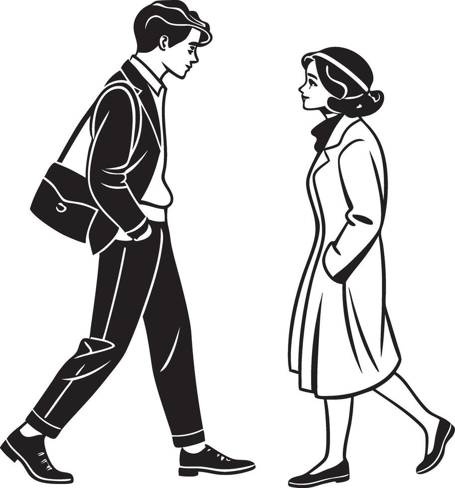 Man and Woman Silhouette design art vector