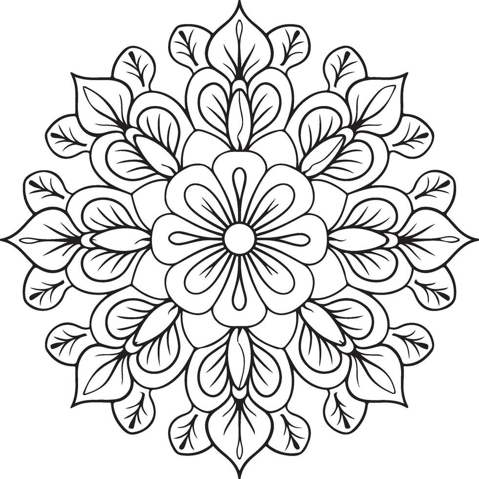 Detailed Symmetrical Mandala Pattern vector