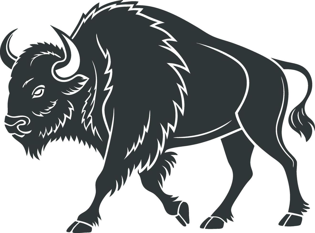 a bison is standing in front design vector